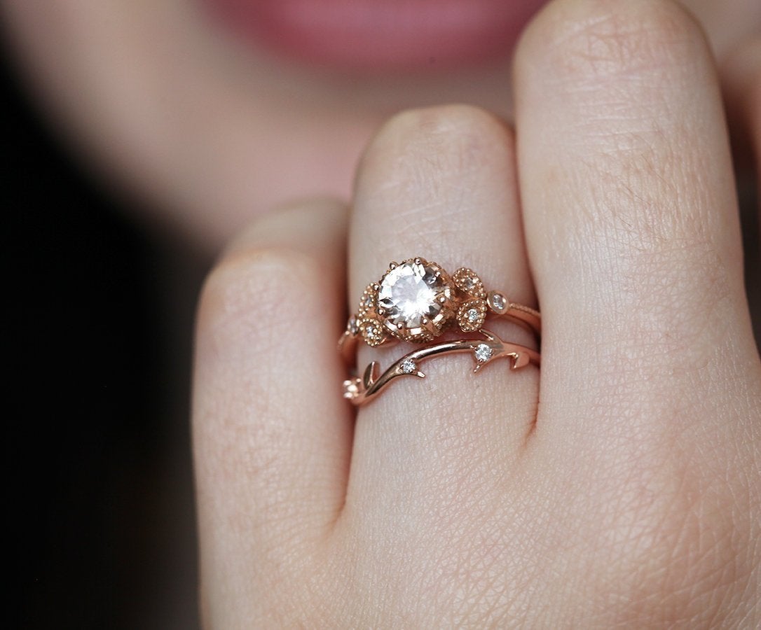 SAVANNAH DIJAMANTSKI PRSTEN, VENČANjE OD 14K ROZE ZLATA-Capucinne