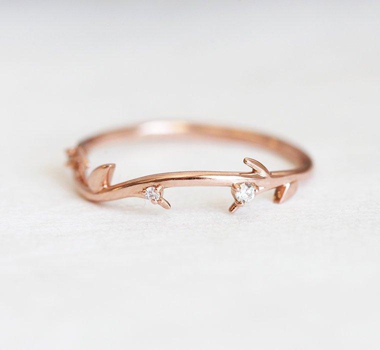 SAVANNAH DIJAMANTSKI PRSTEN, VENČANjE OD 14K ROZE ZLATA-Capucinne