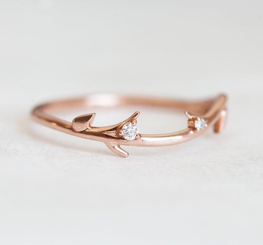 SAVANNAH DIJAMANTSKI PRSTEN, VENČANjE OD 14K ROZE ZLATA-Capucinne