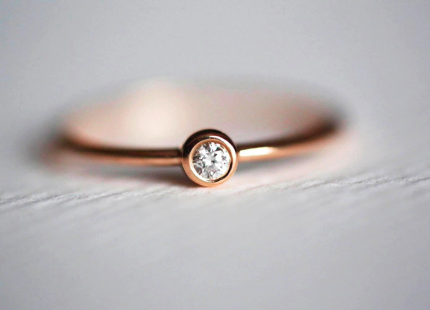 SOLITAIRE DIAMAND PRSTEN, TINI DIAMAND PRSTEN-Capucinne