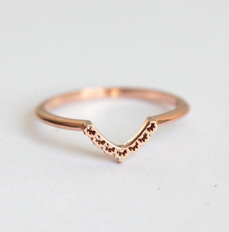 Vedding Ring, 14K Gold Ring-Capucinne