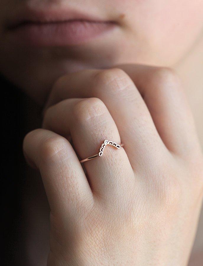 Vedding Ring, 14K Gold Ring-Capucinne