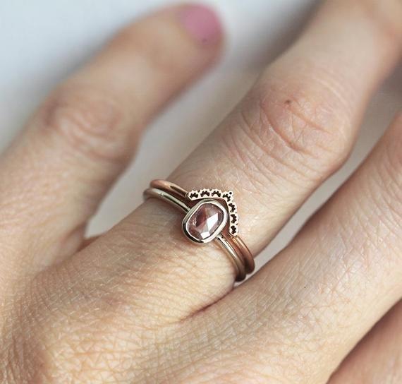 Vedding Ring, 14K Gold Ring-Capucinne