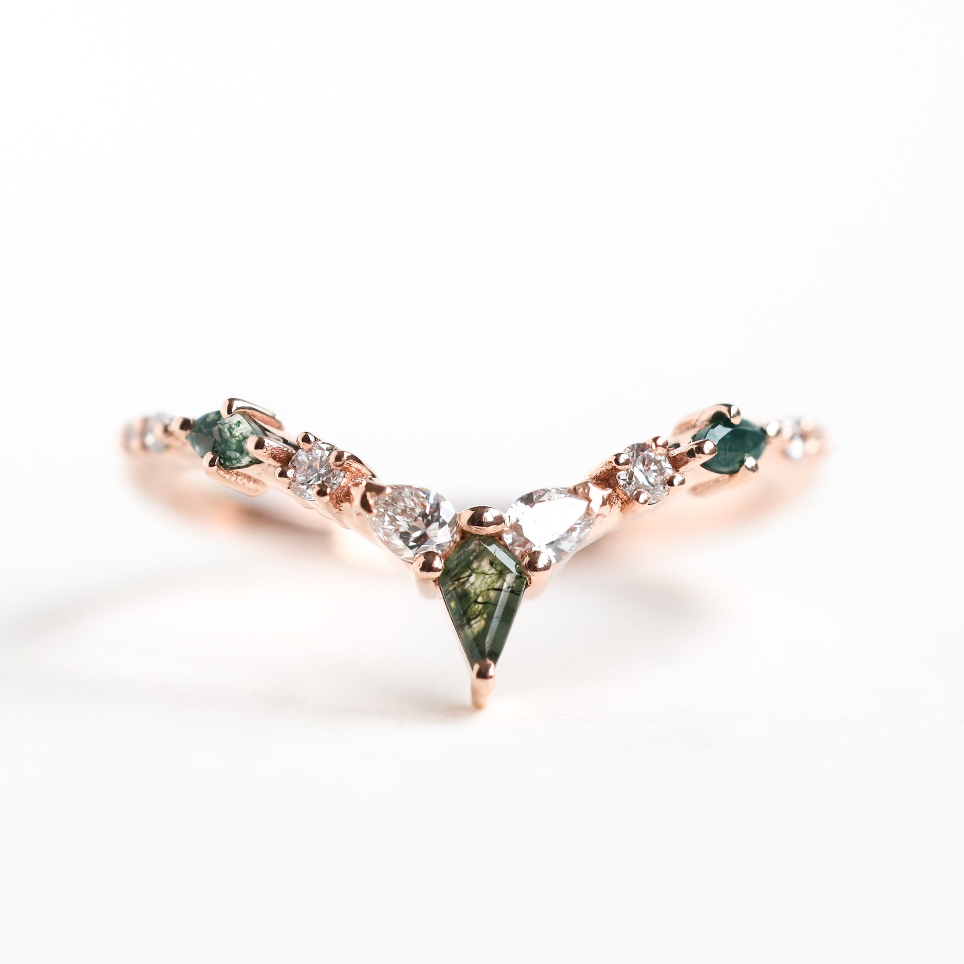 ABIGAIL Kite Moss Agate AND DIAMAND SET | Prstenovi | Capucinne