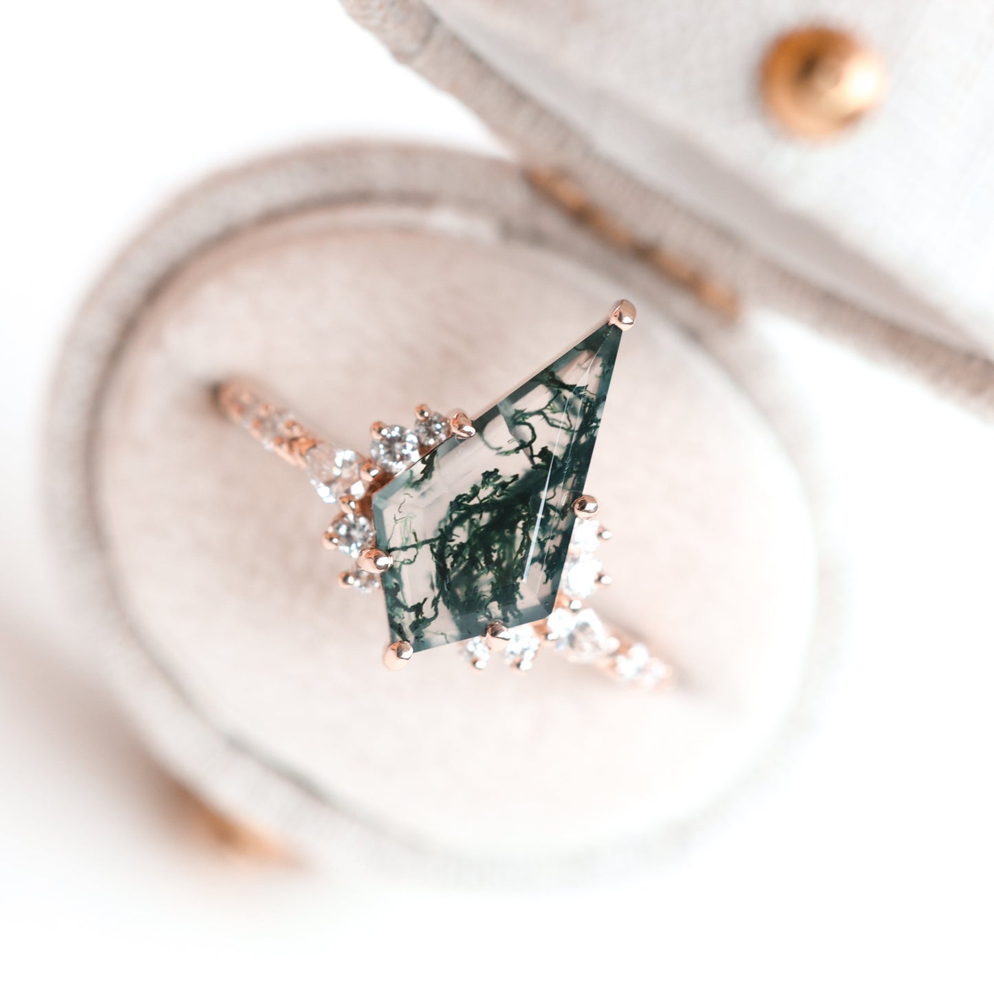 ABIGAIL Kite Moss Agate AND DIAMAND SET | Prstenovi | Capucinne