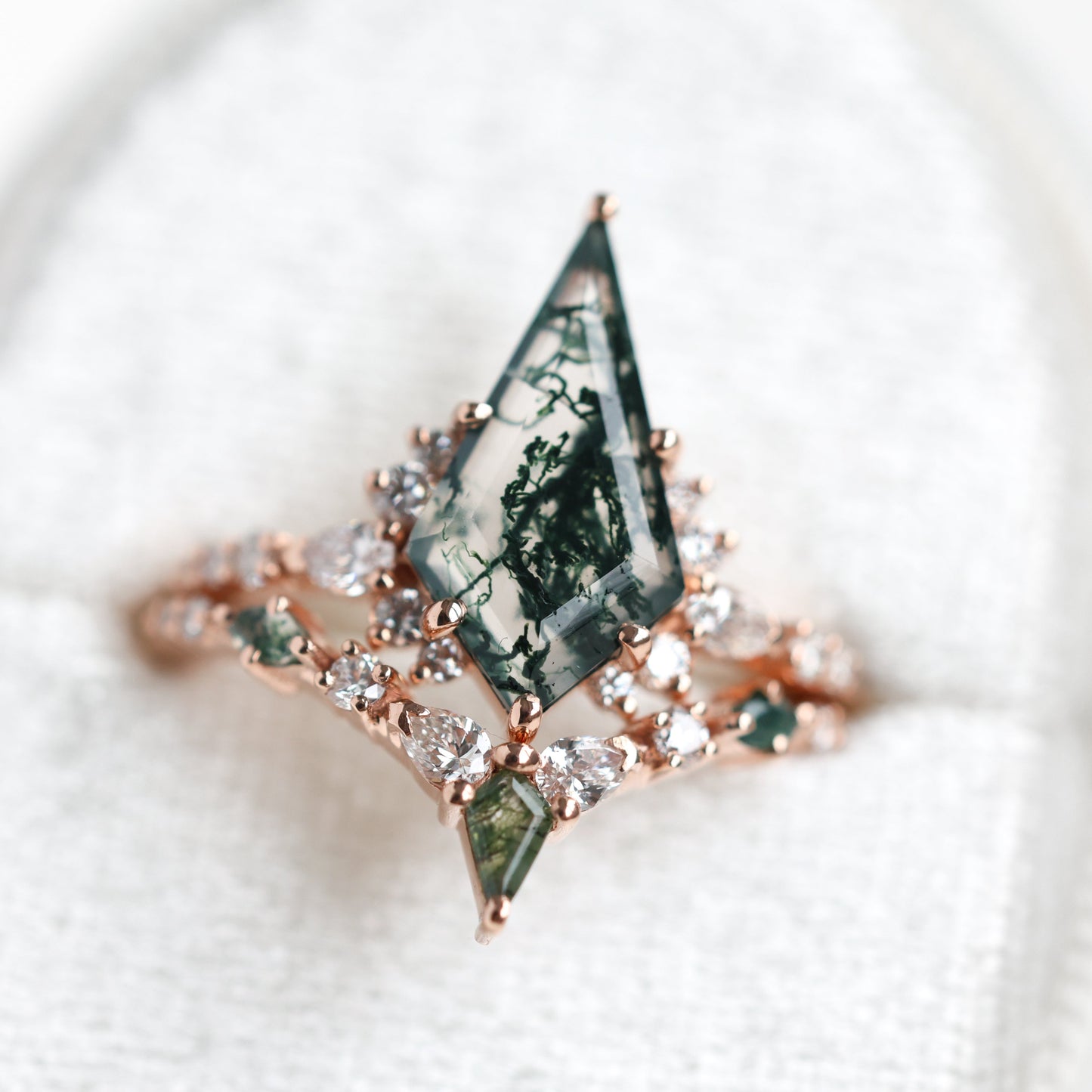 ABIGAIL Kite Moss Agate AND DIAMAND SET | Prstenovi | Capucinne
