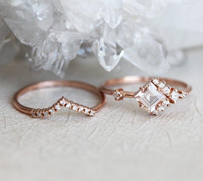 Prsten Princess Cut Morganita