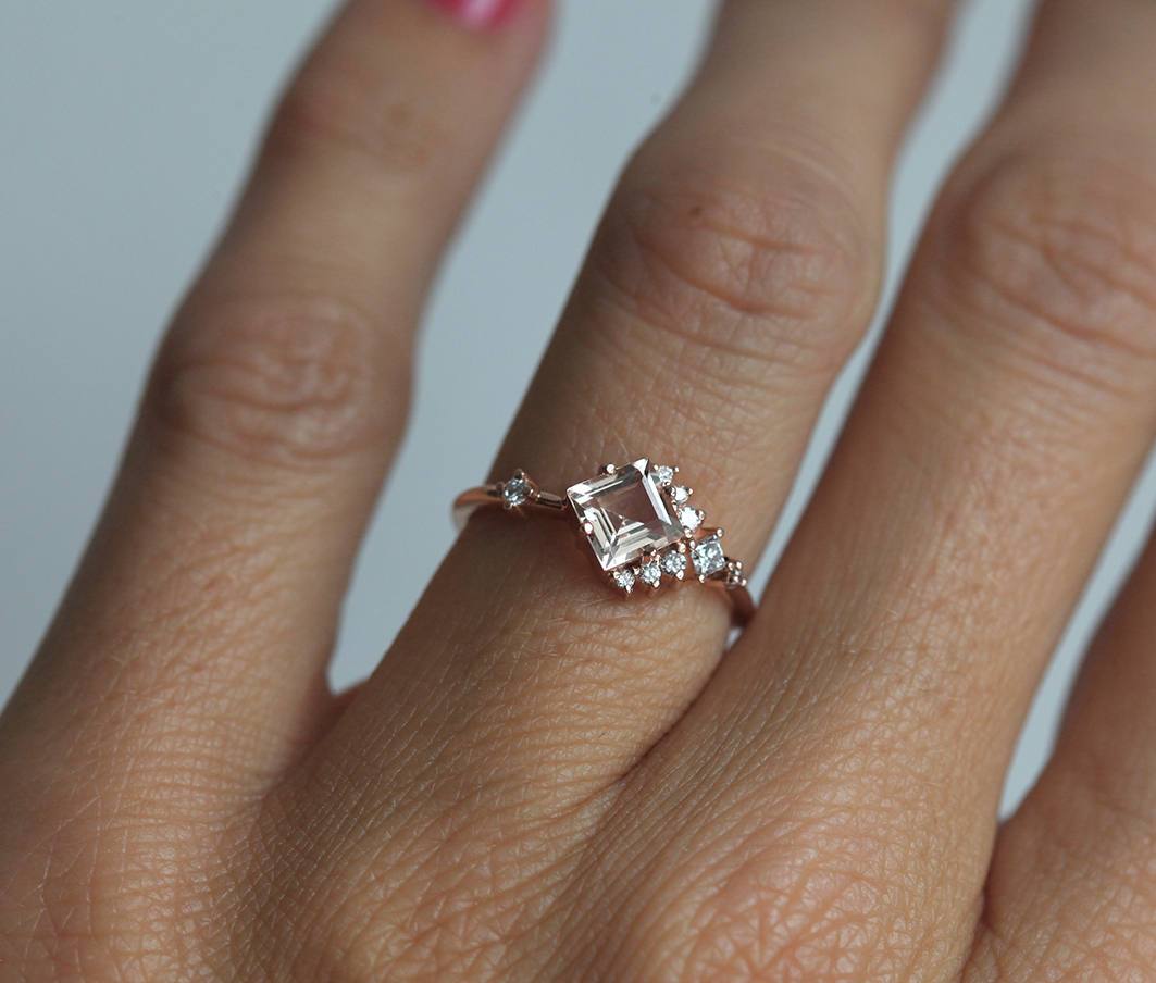 Prsten Princess Cut Morganita