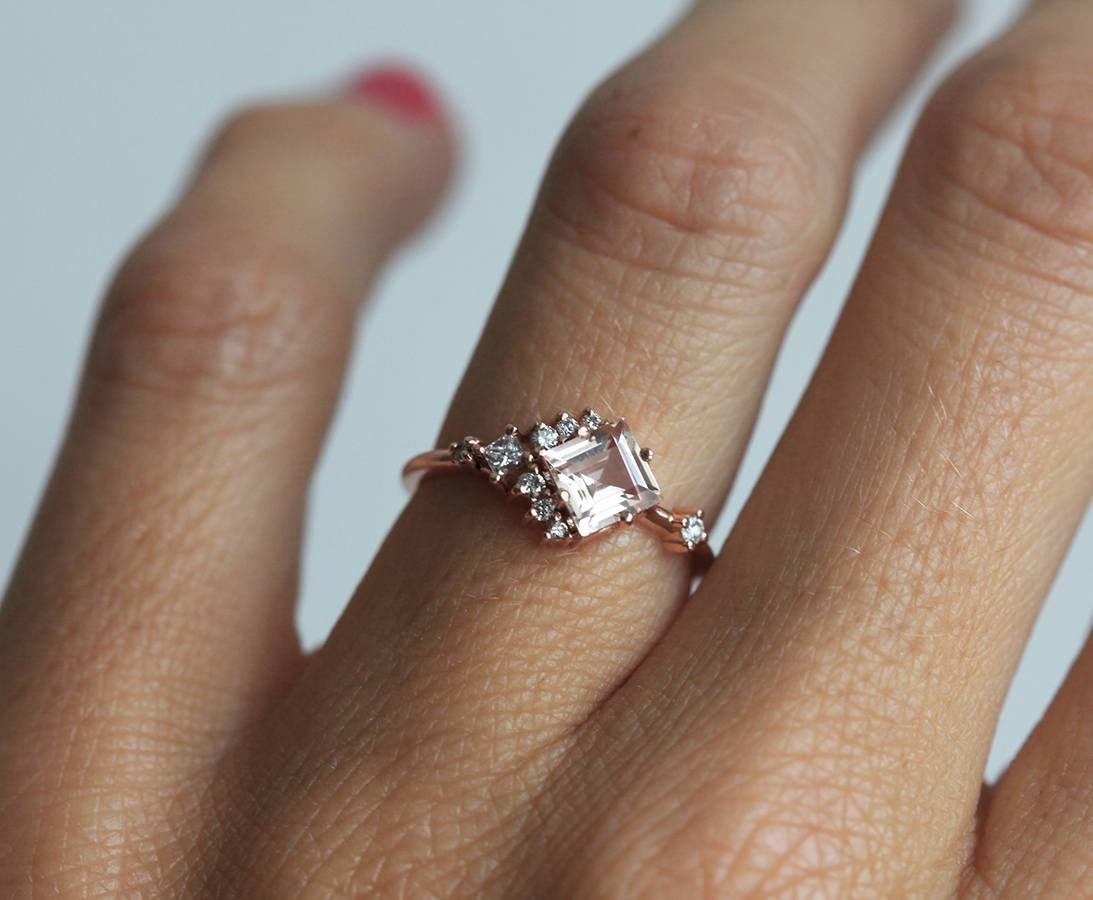 Prsten Princess Cut Morganita