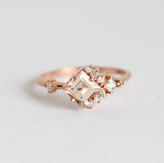 Prsten Princess Cut Morganita