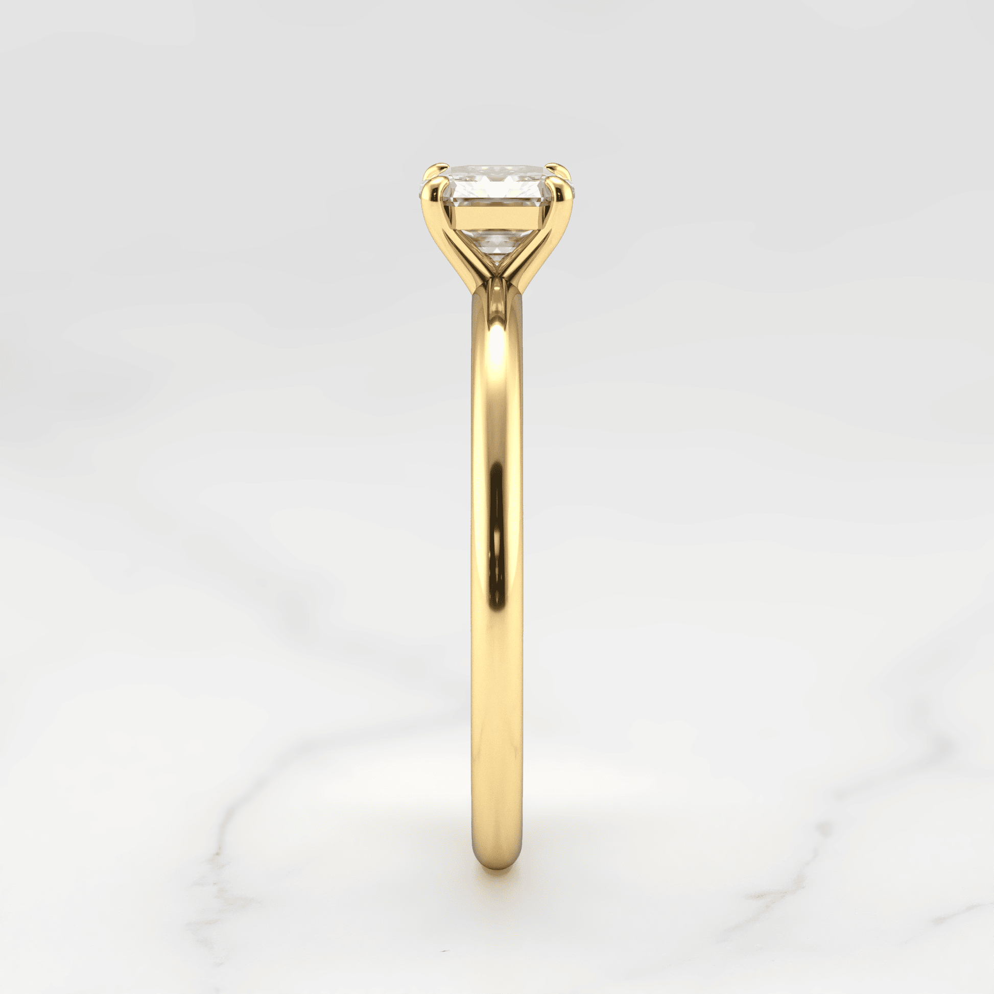Asscher Cut Vhite Lab Diamond Solitaire Prsten
