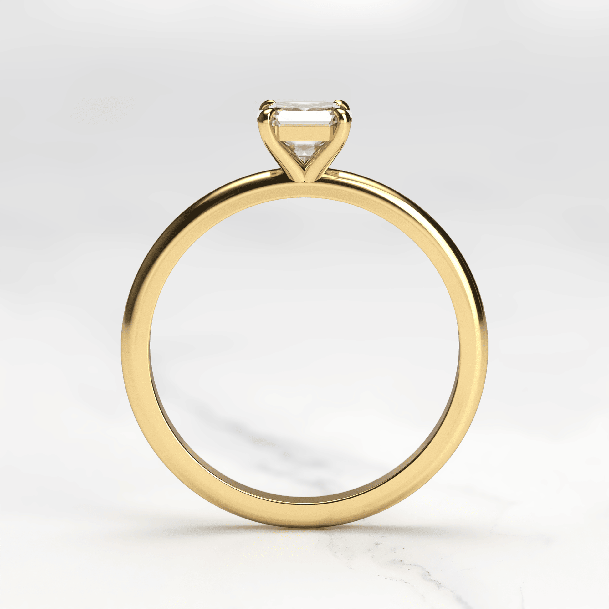 Asscher Cut Vhite Lab Diamond Solitaire Prsten