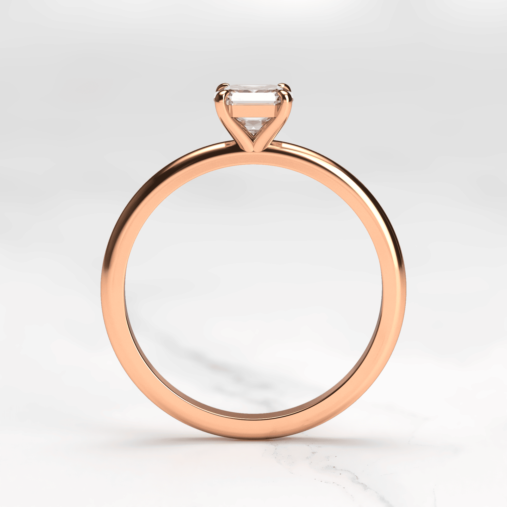 Asscher Cut Vhite Lab Diamond Solitaire Prsten