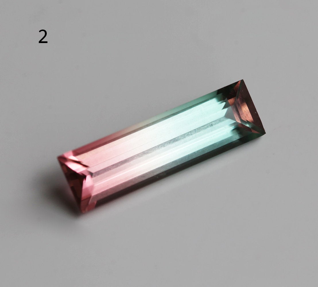 Lubenica Baguette Tourmaline Solitaire Stil prsten
