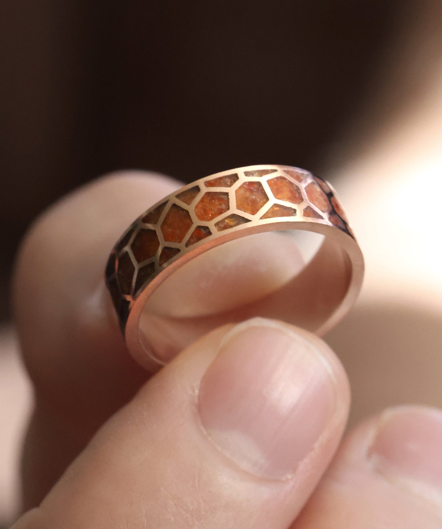 Carnelian Inlay Muška Burma od Roze Zlata