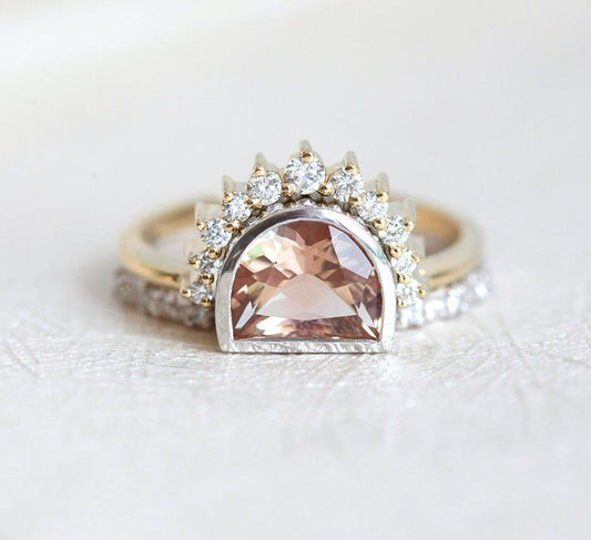 Giada Oregon Sunstone prsten, 14K zlatni prsten-Capucinne