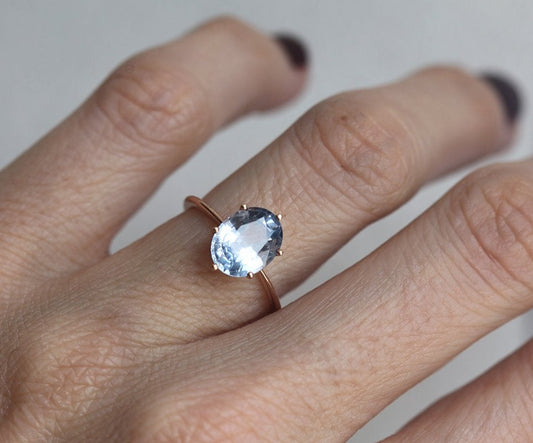 Jackie Lavender Sapphire Solitaire Prsten-Capucinne