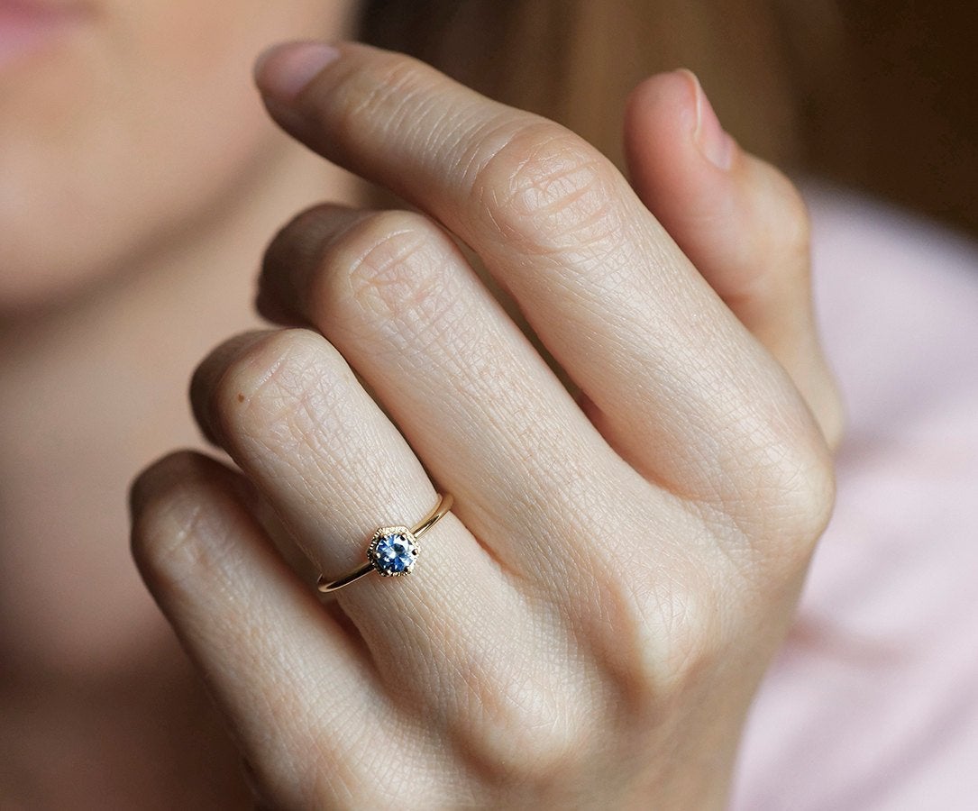 Jaida Blue Sapphire Ring-Capucinne