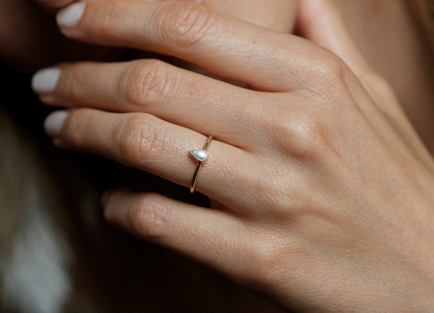 Kamari Pearl-Shaped Pearl Ring-Capucinne
