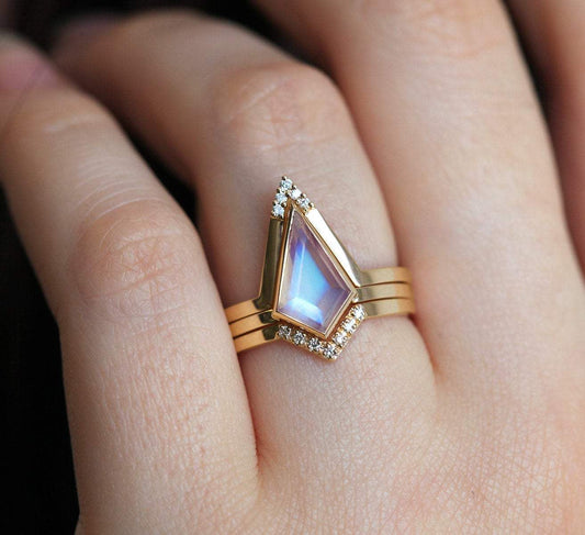 Set dijamantskog prstena Kite Moonstone