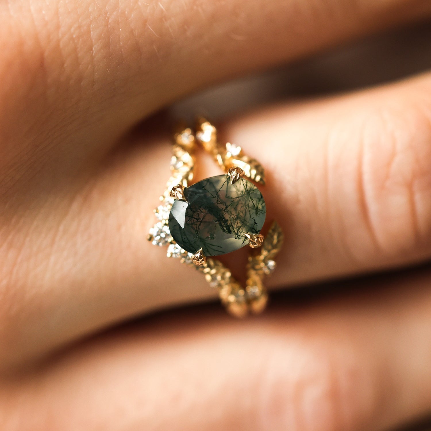Set prstenova Moss Agate - Capucinne