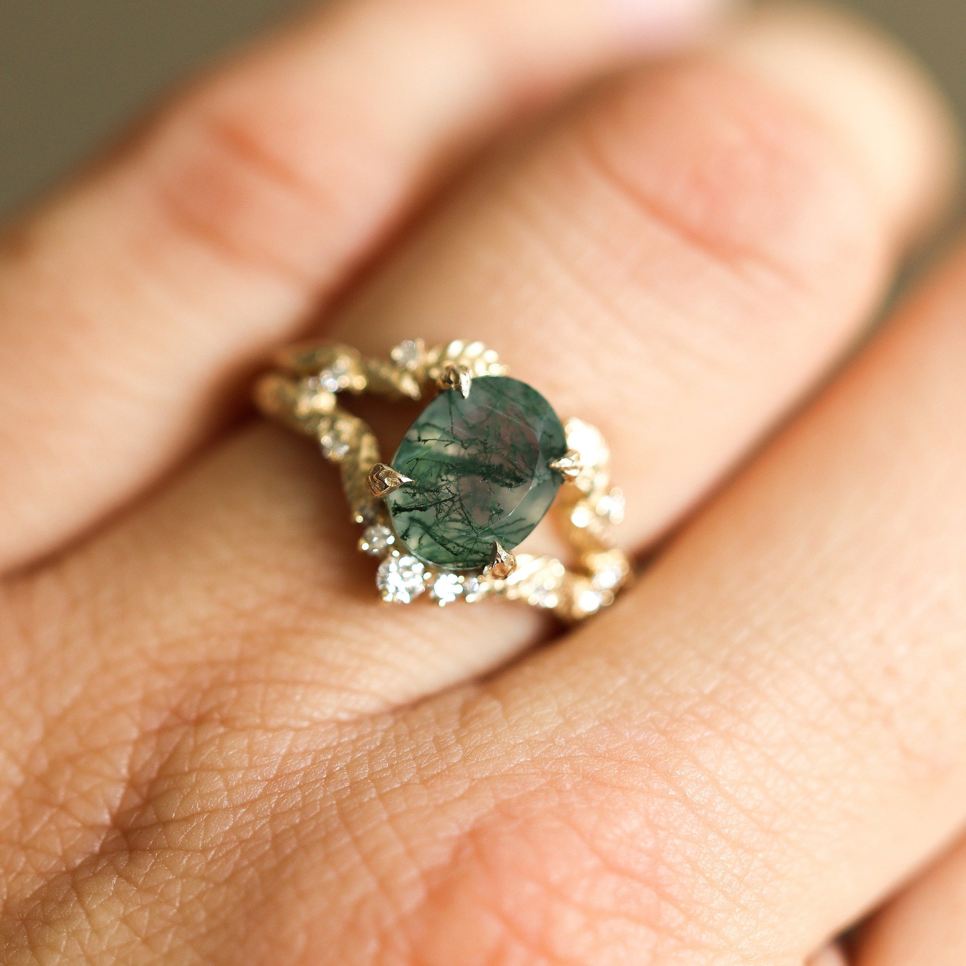 Set prstenova Moss Agate - Capucinne