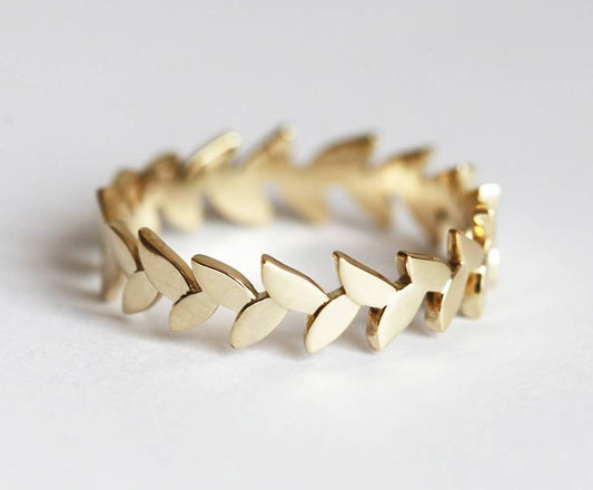 LEAH VERING RING, LEAF BAND-Capucinne