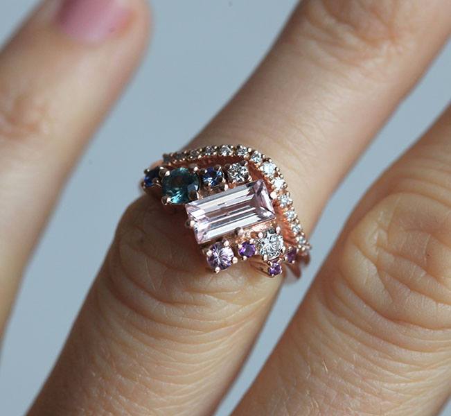 Morganit Cluster Ring