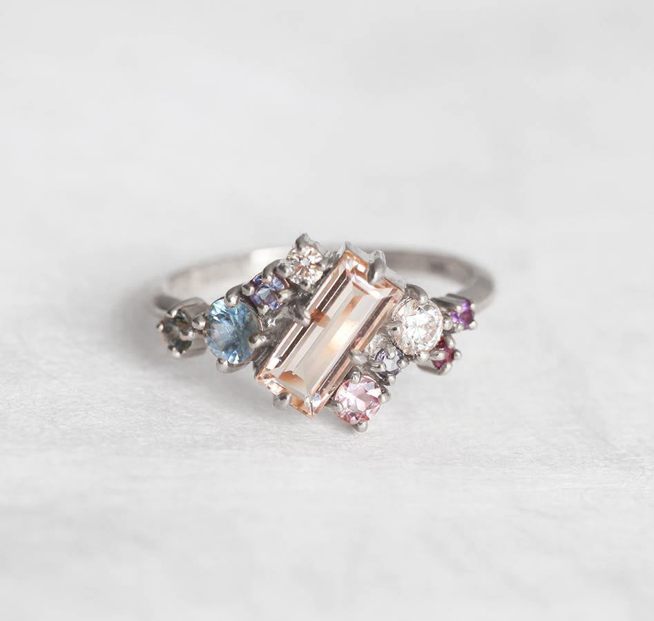 Morganit Cluster Ring