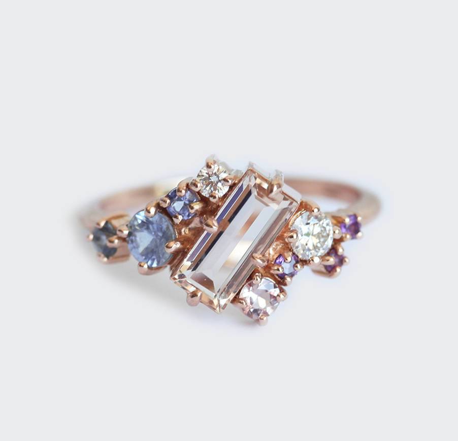 Morganit Cluster Ring