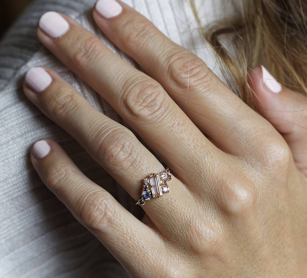Morganit Cluster Ring
