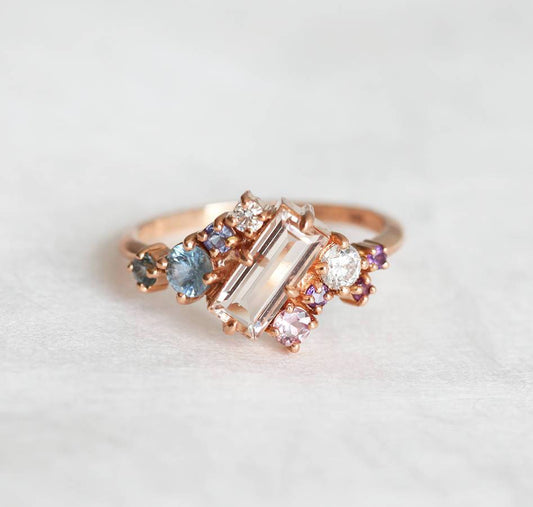 Morganit Cluster Ring
