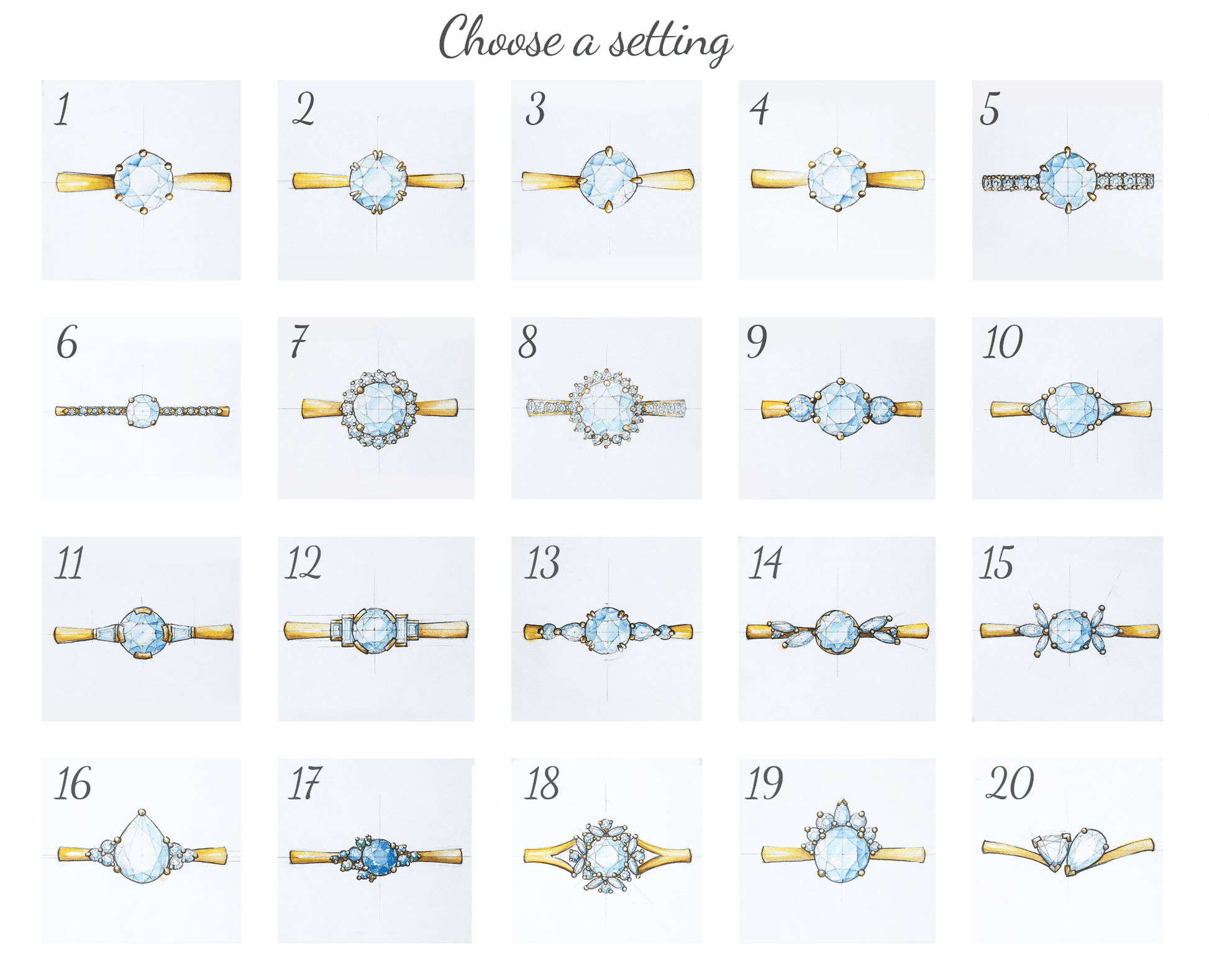 Teal safir prsten Katalog, numerisan