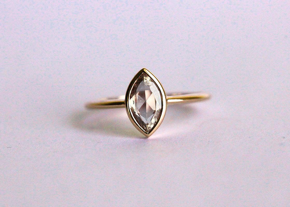 Markuise Solitaire Champagne Diamond Verenički prsten-Capucinne