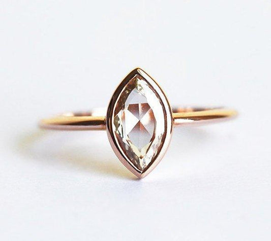 Markuise Solitaire Champagne Diamond Verenički prsten-Capucinne