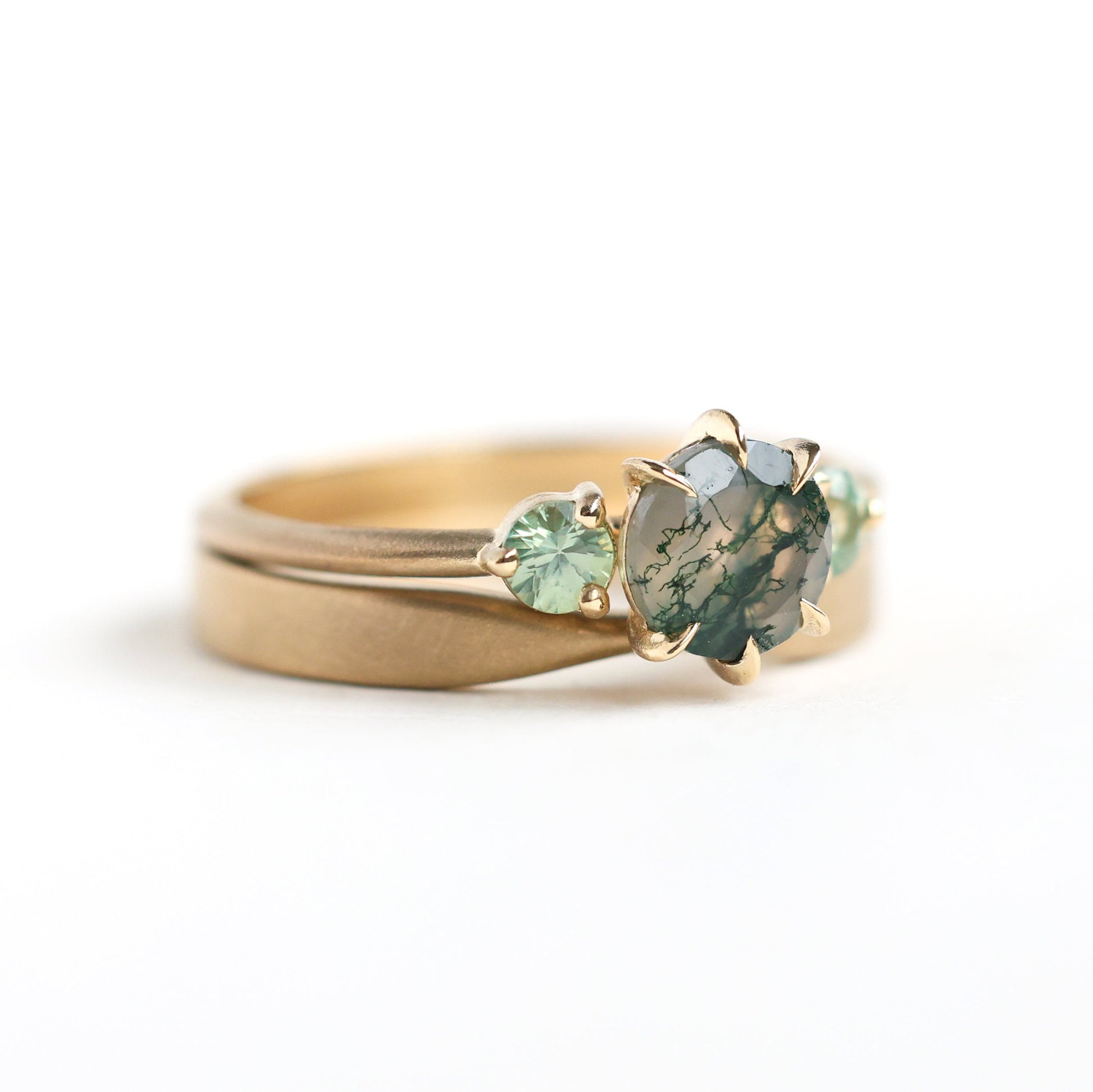 Set venčanih prstena od Moss Agate - Capucinne