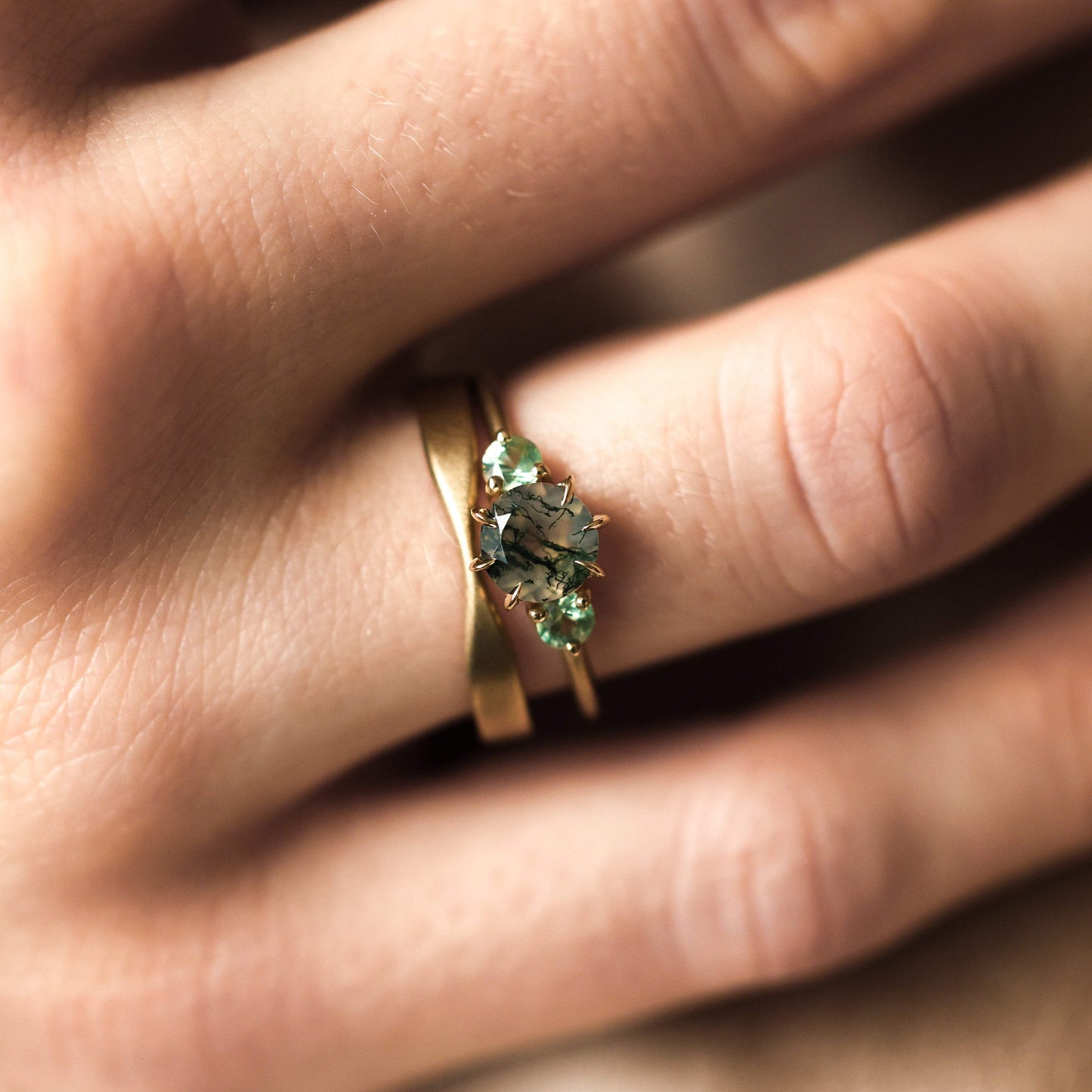 Set venčanih prstena od Moss Agate - Capucinne