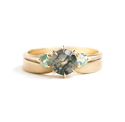 Set venčanih prstena od Moss Agate - Capucinne
