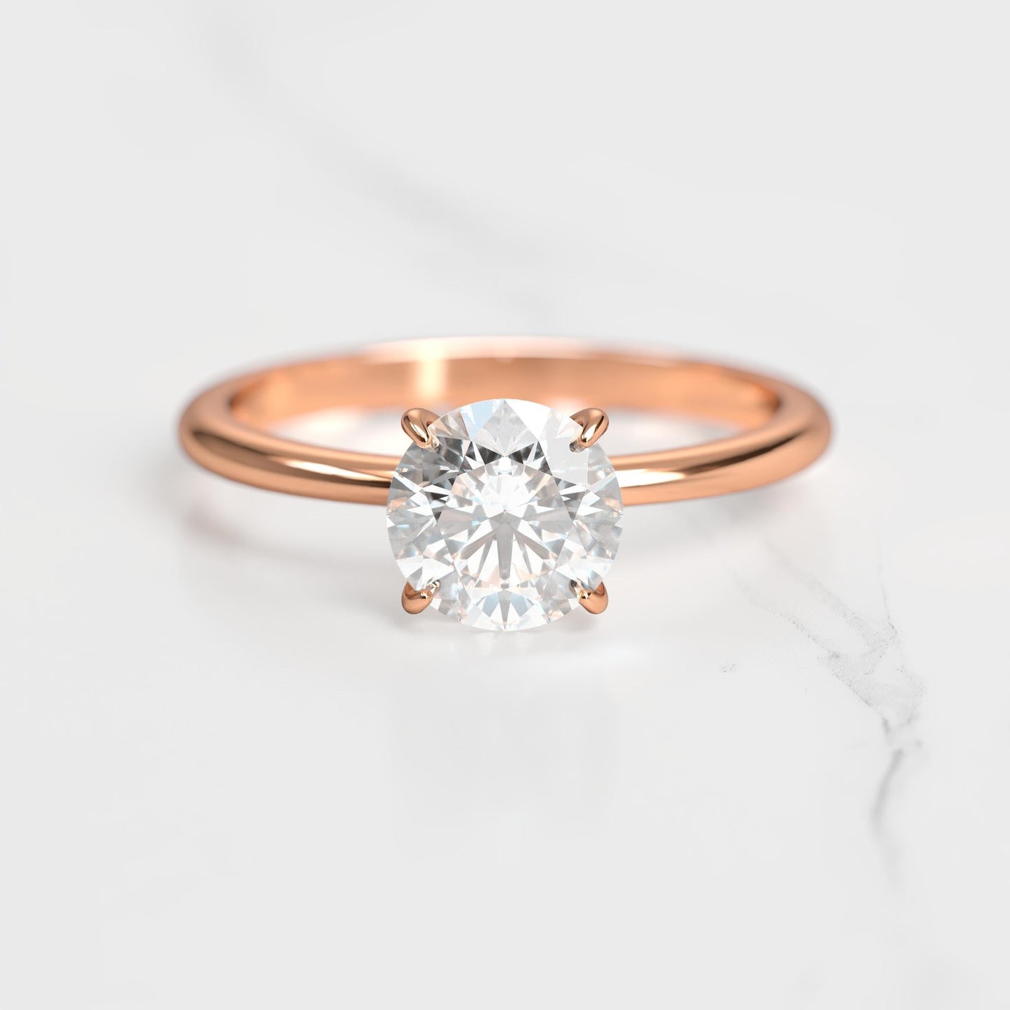 Okrugli pasijans moissanite prsten