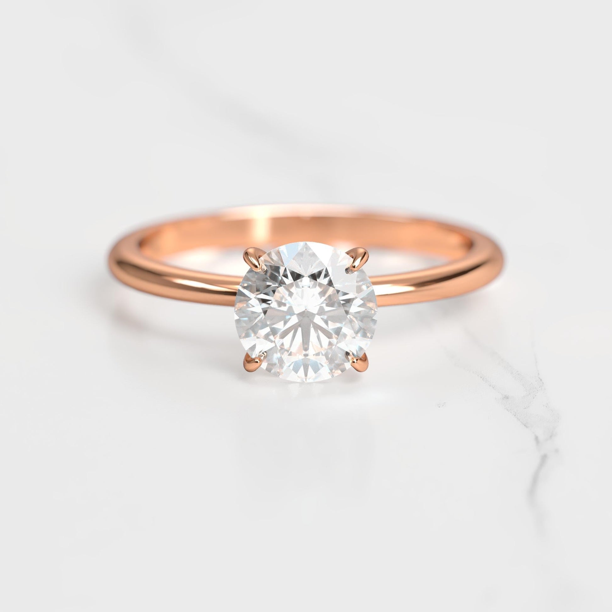 Okrugli pasijans moissanite prsten