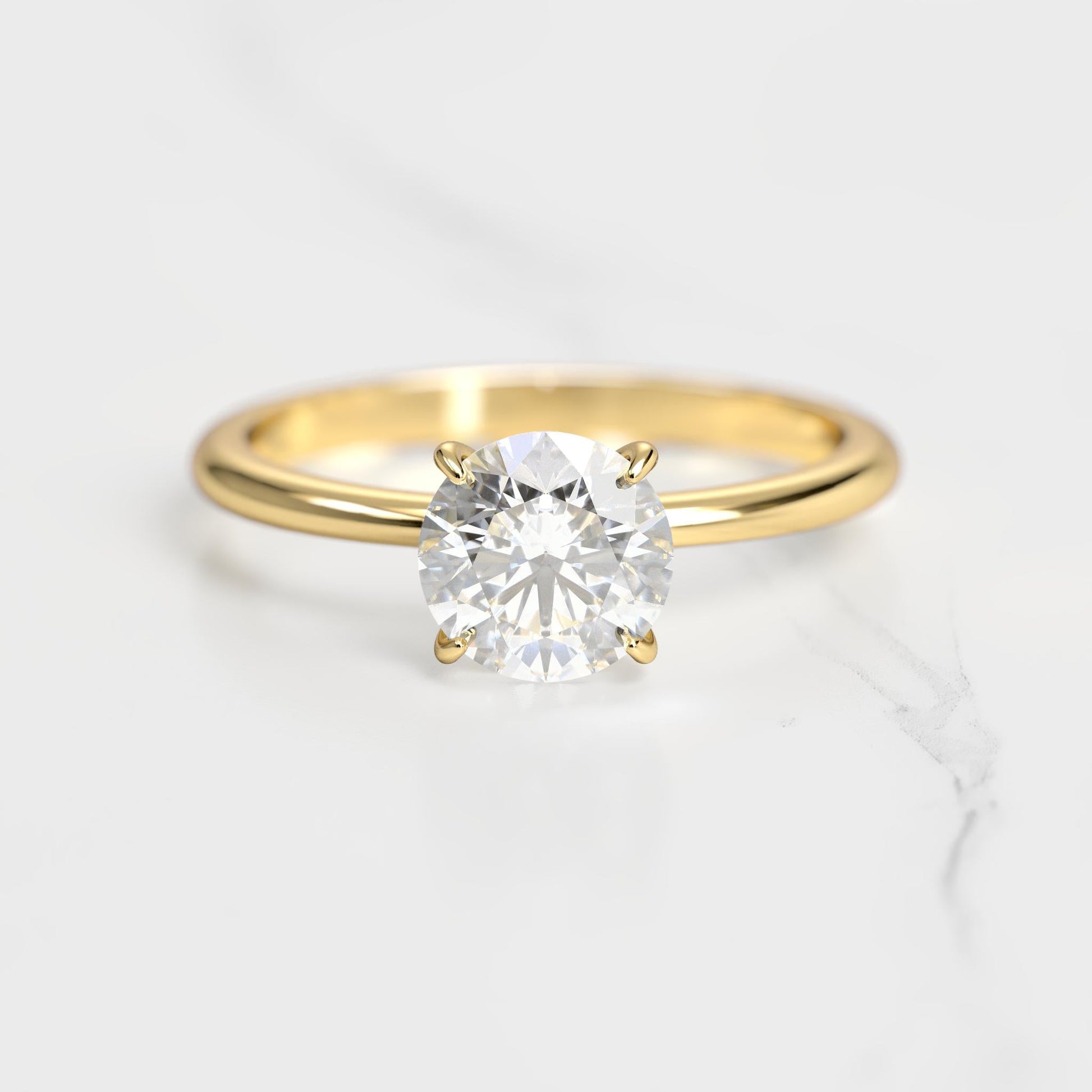 Okrugli pasijans moissanite prsten