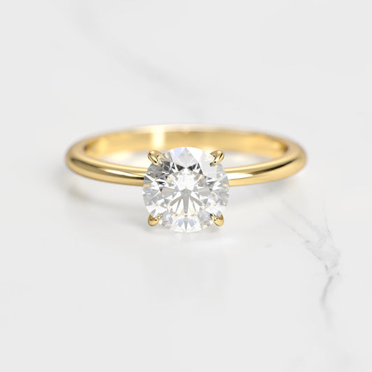 Okrugli pasijans moissanite prsten
