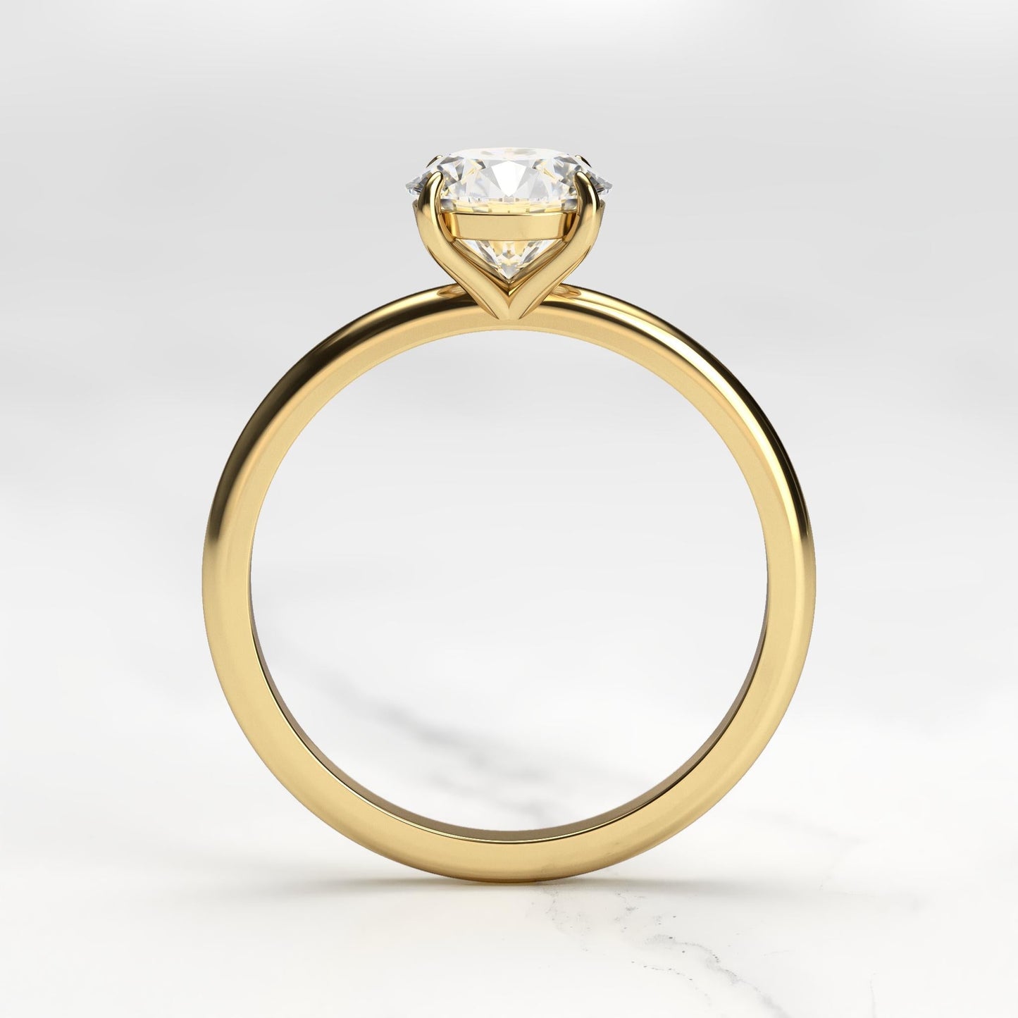 Okrugli konusni pasijans moissanite prsten