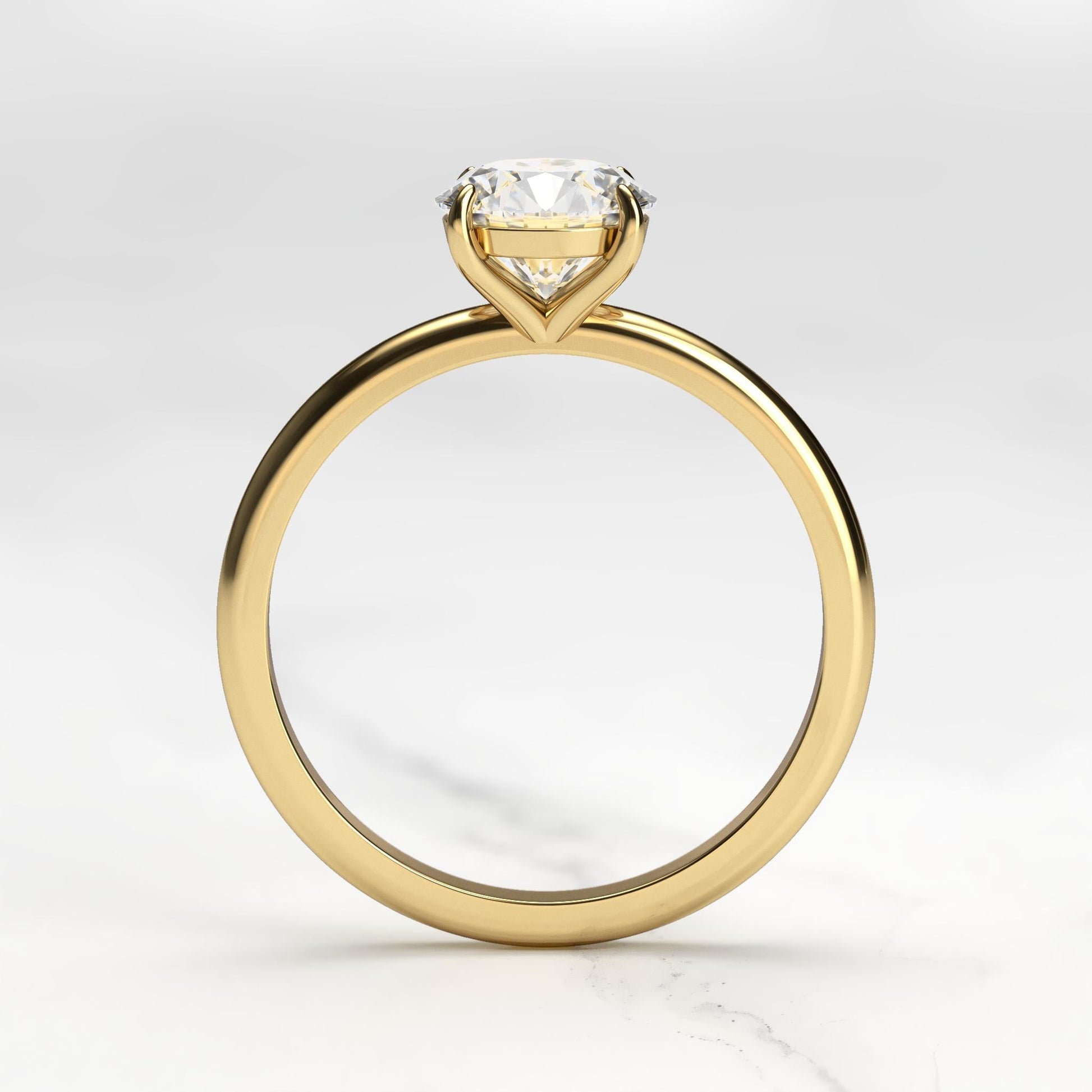 Okrugli konusni pasijans moissanite prsten