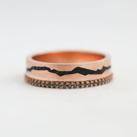 Rovan Black Spinel Band Vith Black Diamonds-Capucinne
