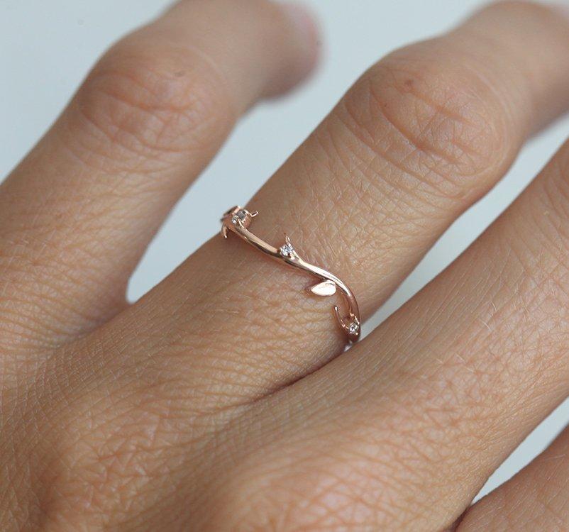 SAVANNAH DIJAMANTSKI PRSTEN, VENČANjE OD 14K ROZE ZLATA-Capucinne