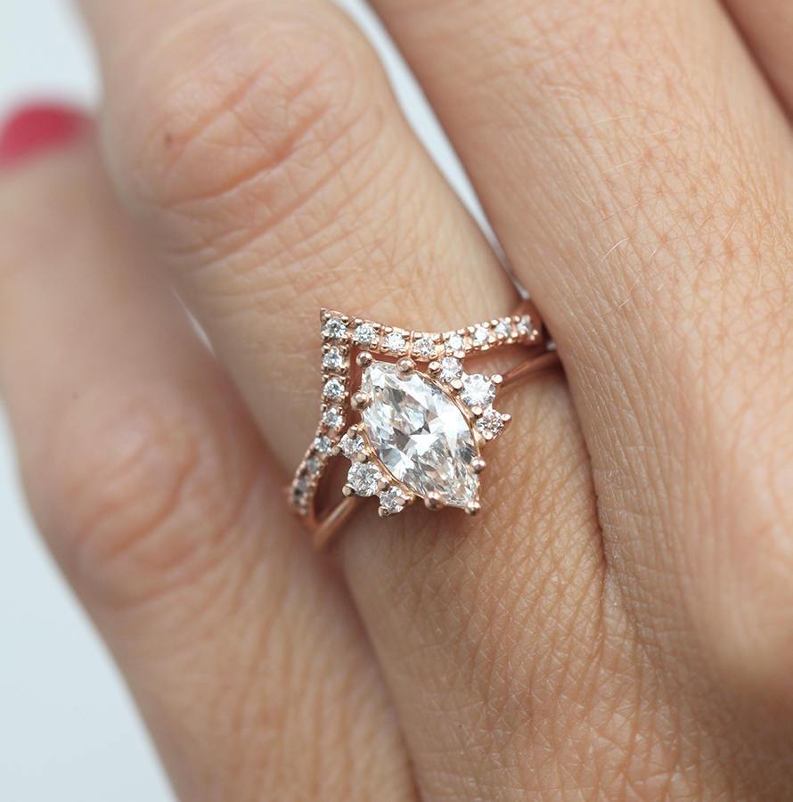 PRSTEN SA DIJAMANTIMA SOPHIA MARKUISE CUT 0.9 CARAT-Capucinne