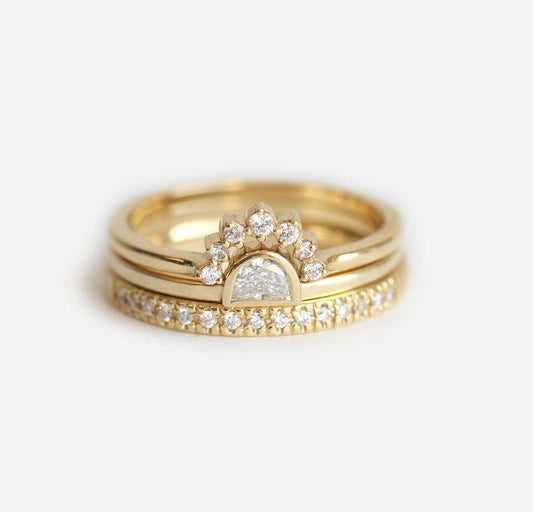 Sunset Diamond Ring Set-Capucinne