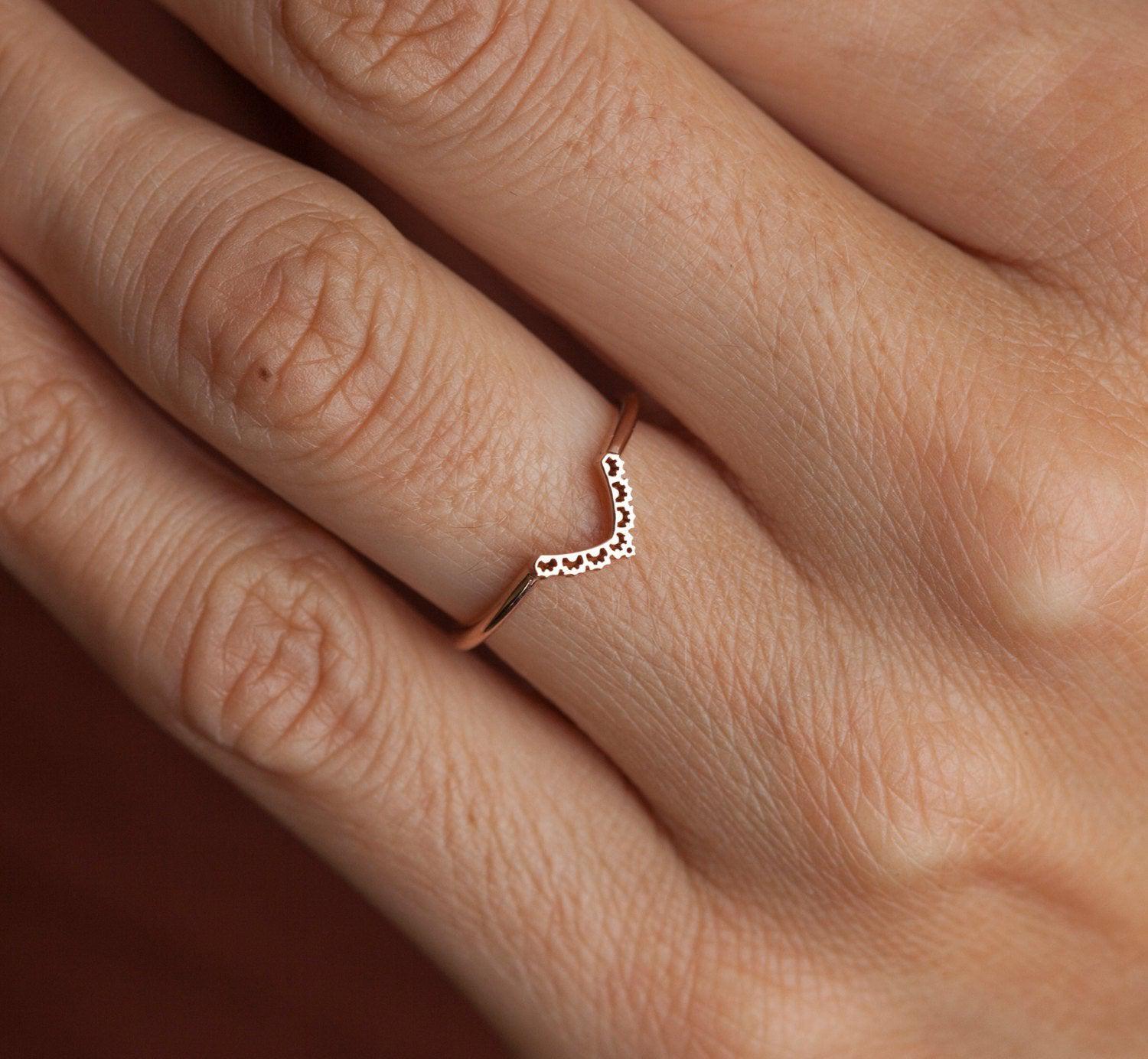 Vedding Ring, 14K Gold Ring-Capucinne