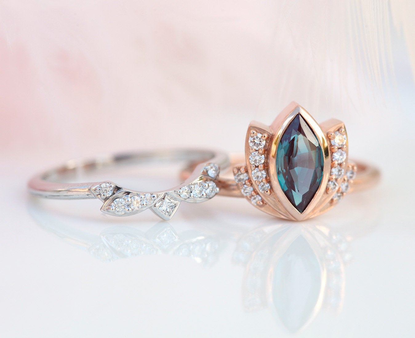 Zen Lotus Ring Set-Capucinne